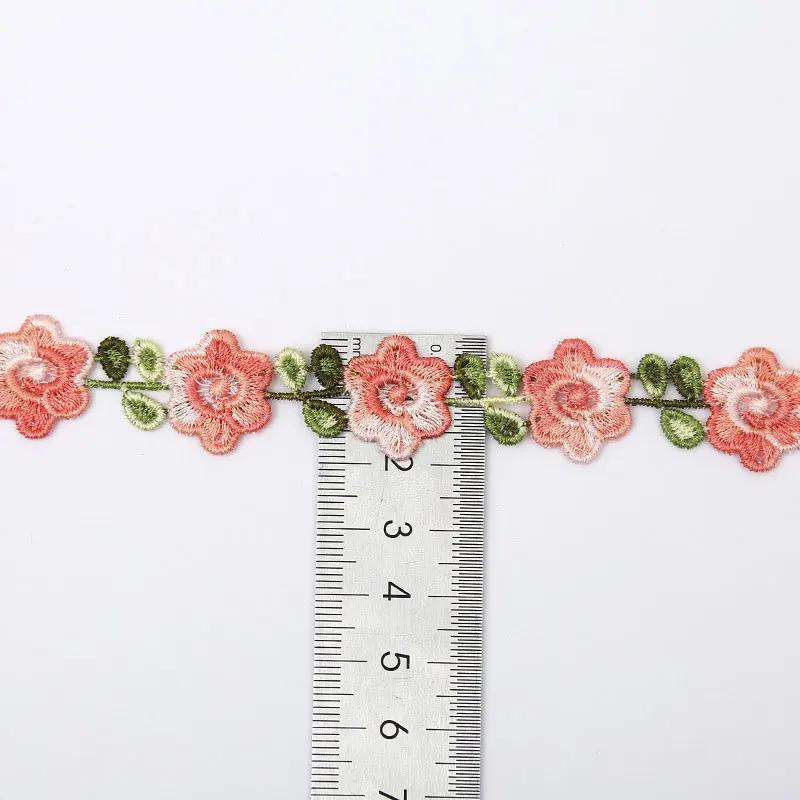 2CM Width Flower Lace Fabric Floral Embroidery Ribbon DIY Sewing Garment Applique Decor Accessories 2cm Lace Trim Crafts