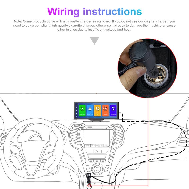 Car Mirror Video Recording Carplay & Android Auto Wireless Connection Gps Navigation Dashboard Dvr Ai Voice