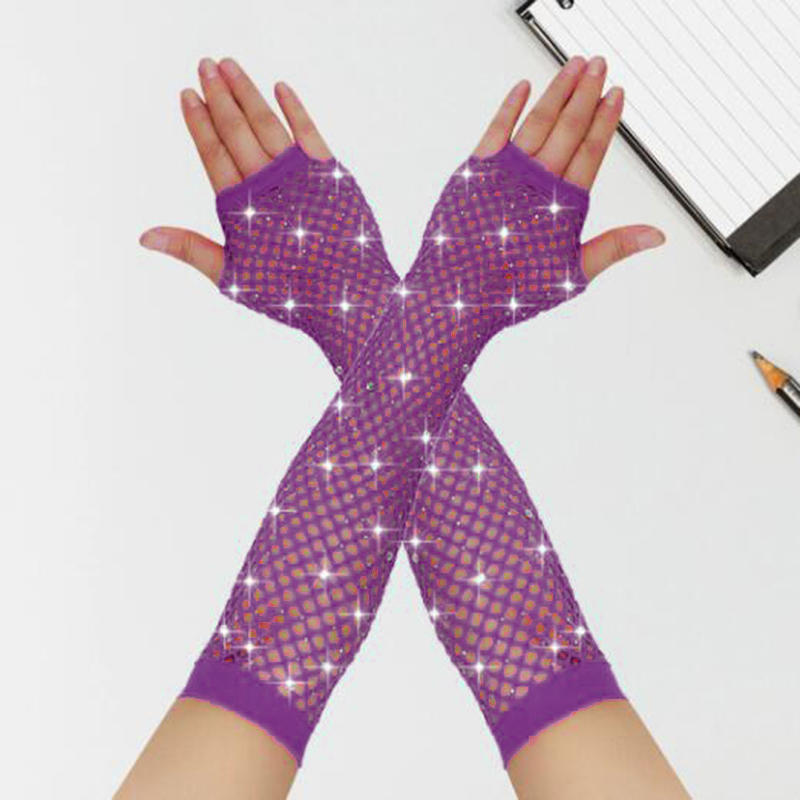 Mesh Gloves Fingerless Fishnet Gloves Mittens Sheer Wear Fancy Dress For Womens Sexy Girls Punk Goth Dance Glove