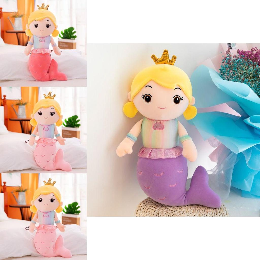 Adorable Crown Mermaid Stuffed Toy Doll Perfect For Kids Birthday Gifts And Playtime