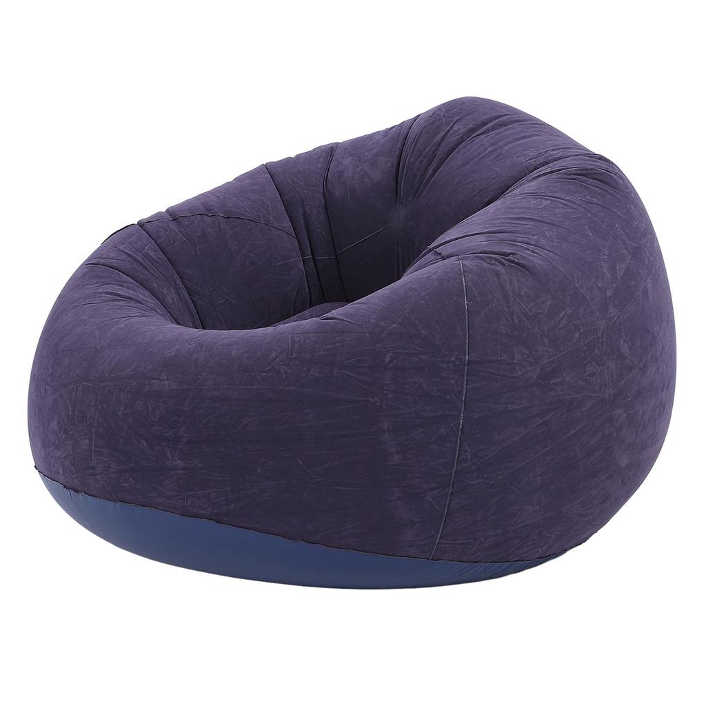 Inflatable Lounge Chair Flocking PVC Portable Folding Blow Up Sofa for Living Room Bedroom Balcony