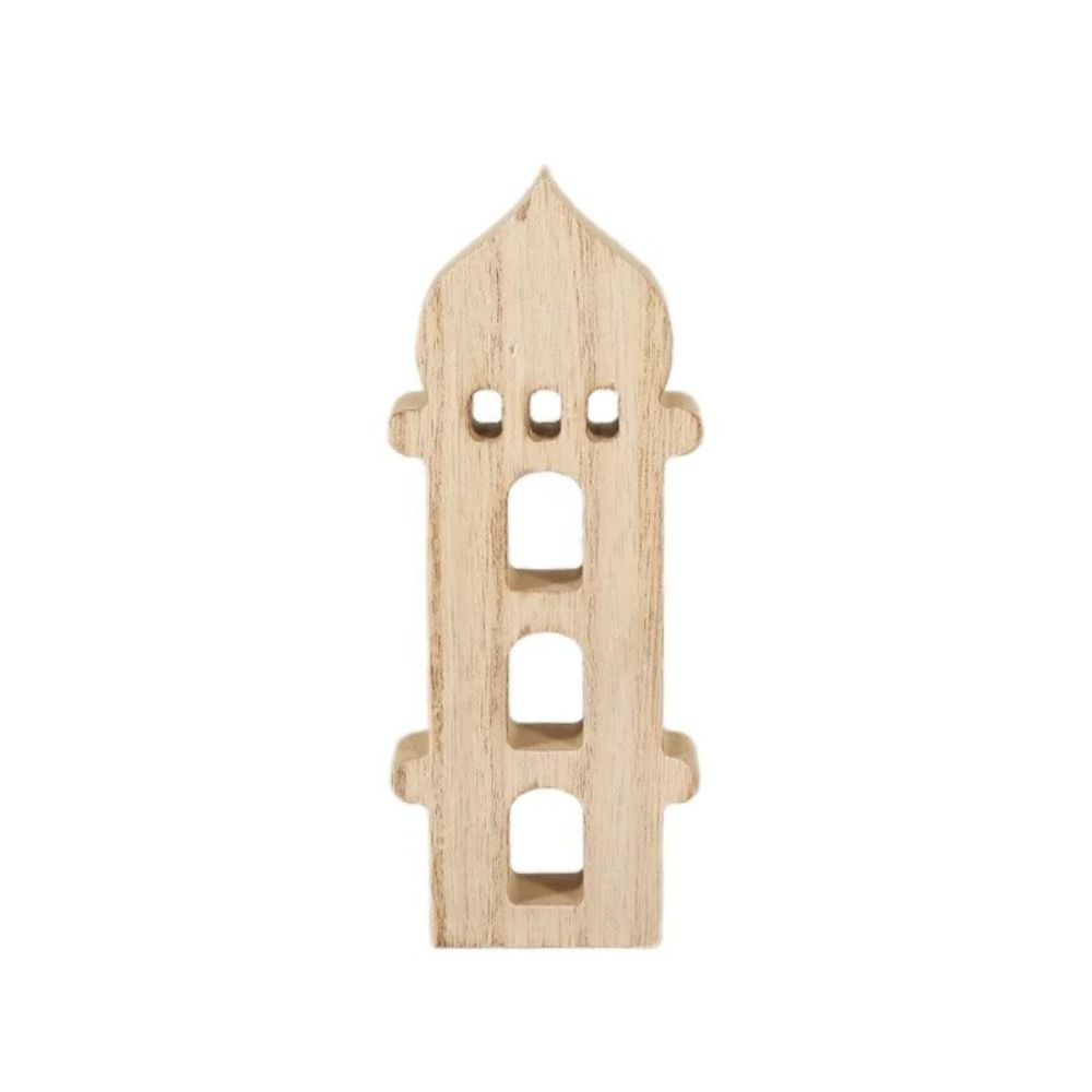 Wodden Ramadan Wooden Ornament Handmade Eid Party Props Simple Eid Mubarak Ornament  Scene Props
