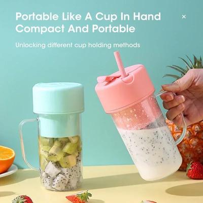 Mini Portable Juicer Cup USB Charging Electric Juicer with Straw Water Cup Fruit Crushing Tool Suitable for Home Outdoor Gym