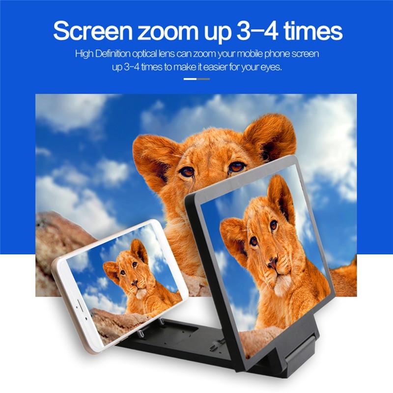 8.2/14 Inch Mobile Phone Screen Amplifier Magnifying Glass Foldable Phone Bracket 3D Video Screen Amplifier Folding Enlarged Expander Stand