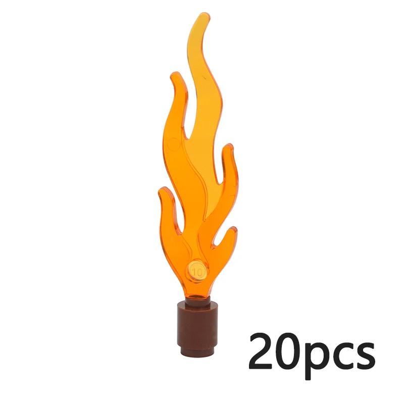 MOC Bonfire Bricks Accessories 37762 37775 Wave Candle Holder Flame Candlestick Model Educational Fire Toy Building Blocks Kids