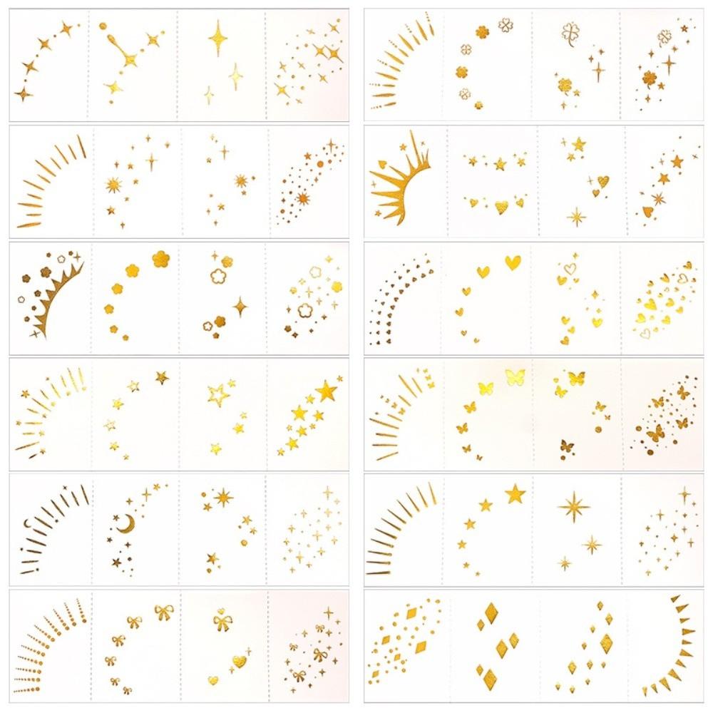 12pcs Waterproof Face Temporary Tattoos Long Lasting Makeup Stickers  Cosplay