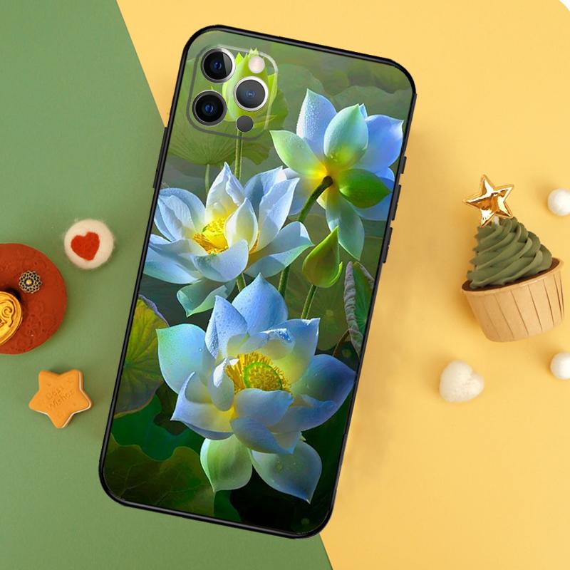 

Flower Lotus Phone Case For iPhone 17 17Air 16 16E 15 14 13 12 11 Pro Max 12 13 Mini Shockproof Cover iPhone 15Pro MAX