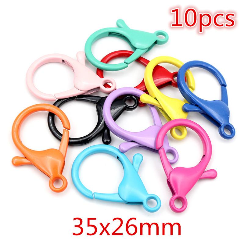 New Colors Mixed Alloy Open Rings Lobster Clasp Hooks DIY Keychain Jewelry Making Findings Supplies Accessories