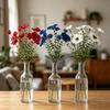 10 Pcs Artificial Fake Pansy Flowers for Outdoor Patriotic Red White Blue UV Resistant Faux Silk Flowers for 4th of July Front Door Porch Patio Window