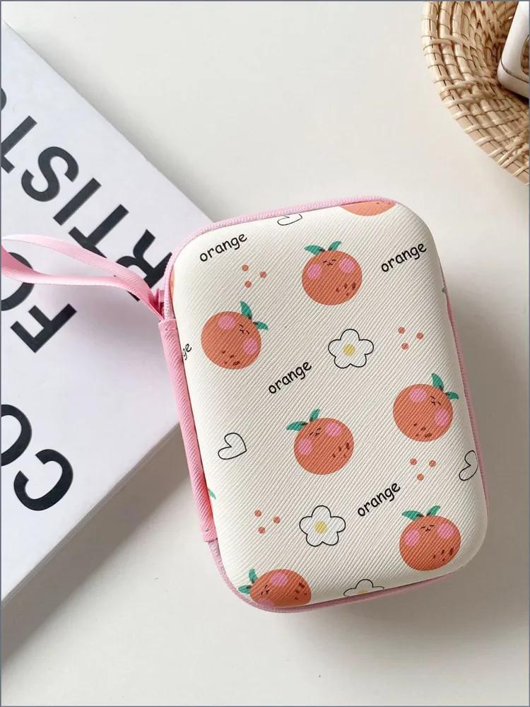 Portable Orange Cable Bag for Charging Cables, USB Cords and Accessories