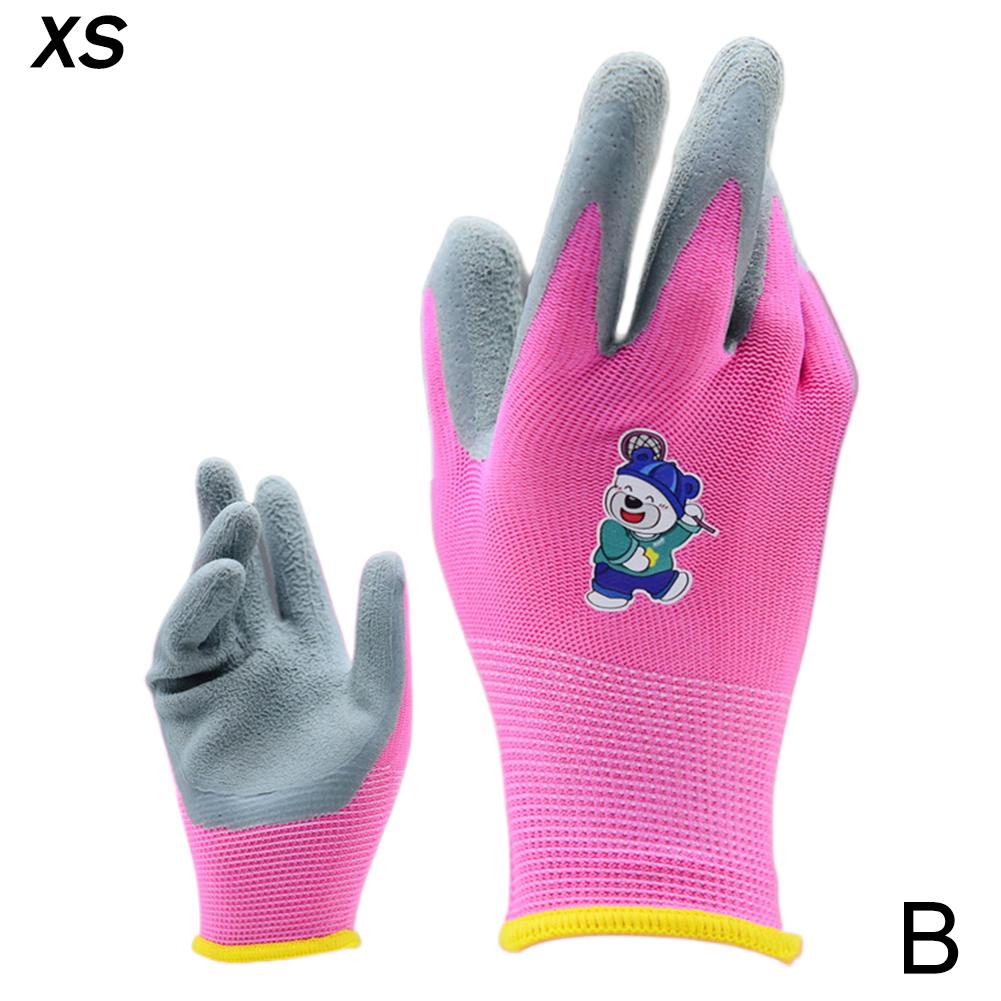 1 Pair Children Labor Cartoon Protective Gloves Camping Gardening Picking Beach Comb Thicken Wear-Resistant Latex Gloves