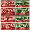 Turkija Portugalija Valstybinis numerio ženklas Metalinis ženklas Portugalija Miesto valstijos dekoratyvinė lenta Garažas Klubas Vyras urvas Baras Pub Sienų dekoras