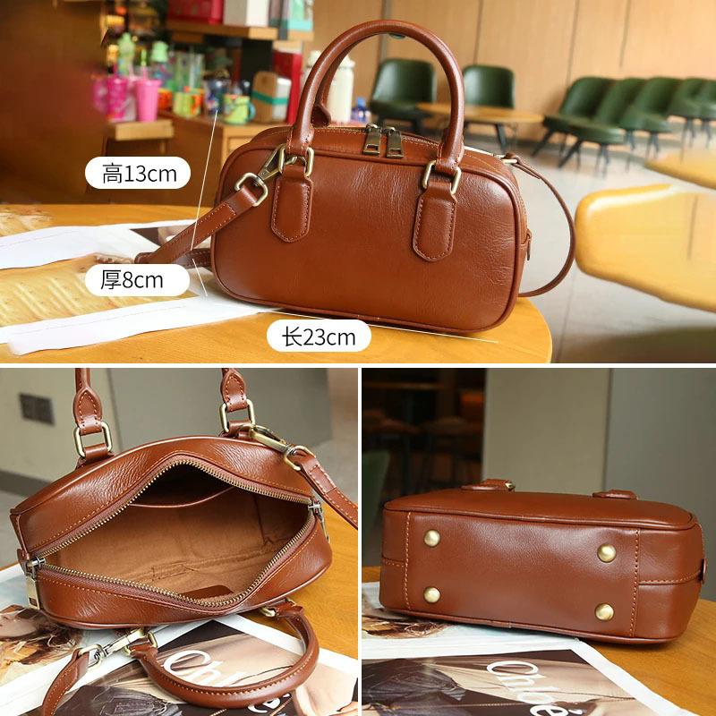 Top-layer Cowhide Crossbody Handbag for Women, Stylish 2025 New Model, Genuine Leather Casual Versatile Shoulder Bag for Women, Fashionable