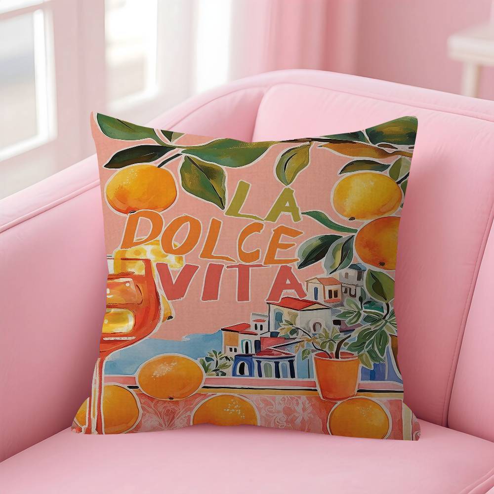 La Dolce Vita Lemon Pillow Gift Home Office Decoration Pillow Bedroom Sofa Car Cushion CoverPillow Case