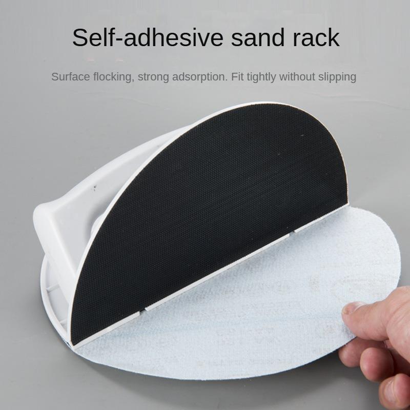 Self Adhesive Half Circle Sanding Pad Holder Durable Plastic Drywall Corner Sander Ergonomic Tool for Woodworking DIY Projects