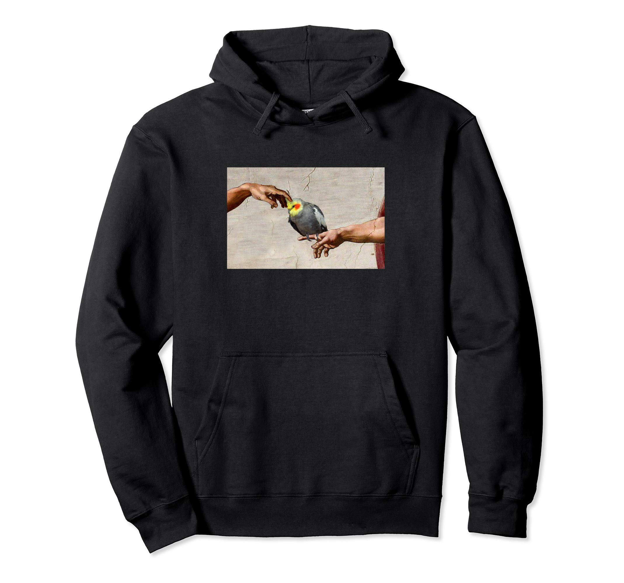 

Funny Bird Parrot Michelangelo Cockatiel Hoodie Scratch, Art, чёрный