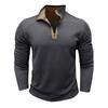 New Men's Long-sleeved Stand-collar Sweatshirt Loose and Versatile Zipper Henry Casual Fashion Top