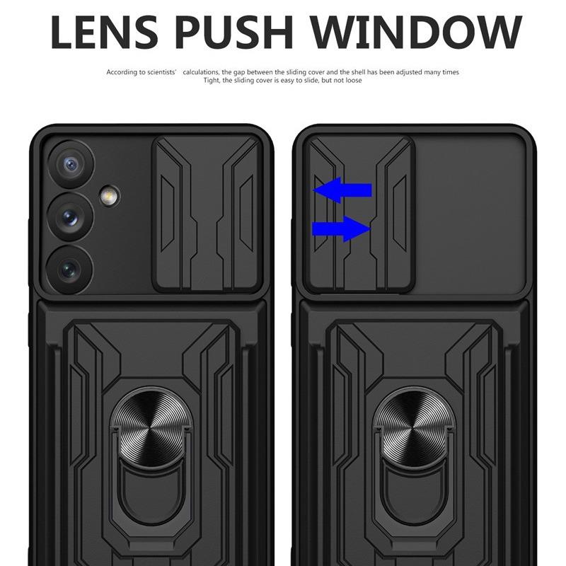 Suitable for Samsung A54 Multi Functional Ring Magnetic Suction Phone Case Samsung S23 Ultra Sharp Armor Push Window Bracket To Prevent Falling