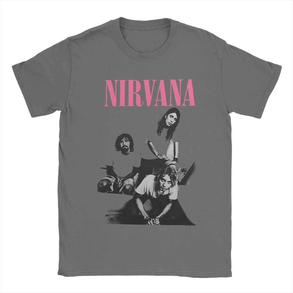 Unisexs TShirt Nirvana Rock Band TShirts Harajuku Kurt Cobain Beach Tees Y2K Retro Cotton Tops Plus Size 6XL