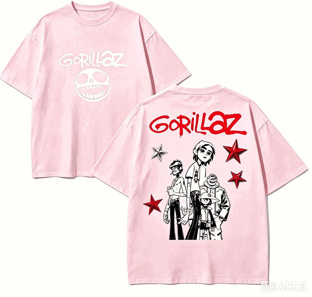 Gorillaz Gift T-shirt Men Women Harajuku Oversized Unisex Short Sleeve Streetwear high quality Couples hot product Comfortable