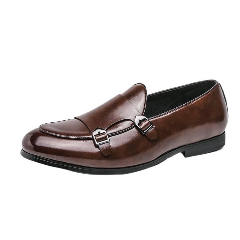Large Size Monk Shoes Autumn Men Being Leather Shoes Double Buckle Groom Wedding Wedding Shoes