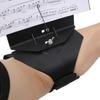 Black Arm Mounted Music Holder, Flute Lyre, Adjustable Forearm Sheet Folder with 5 Sleeves and ABS Panel for Band Use, Reading Support, and Practice