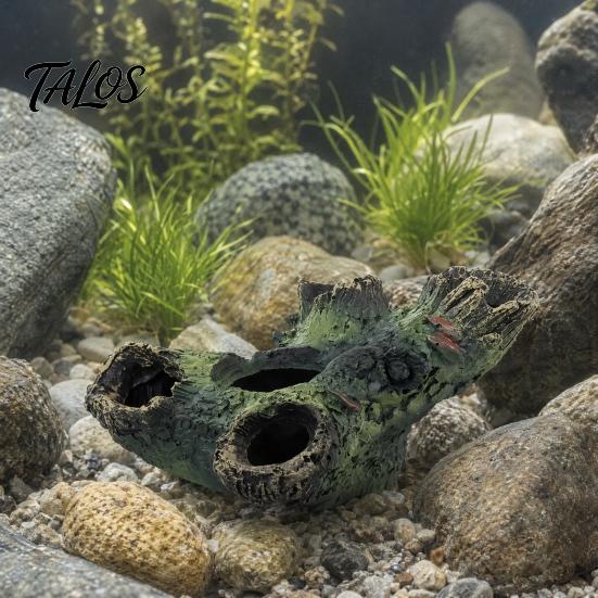 Fish Shelter Ornament Decaying Trunk Aquarium Hide, Decorative Betta Hideout, with Multiple Holes Realistic Tank Hideout And Caves, Resin Log Cave for