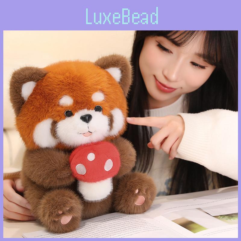 Mushroom Raccoon Plush Toy Cartoon Stuffed Doll Kids Birthday 2636cm Gift