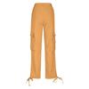Fashionable Women's Multi-pocket Workwear Straight Trousers High Waist Slimming Loose Wide Leg Work Trousers