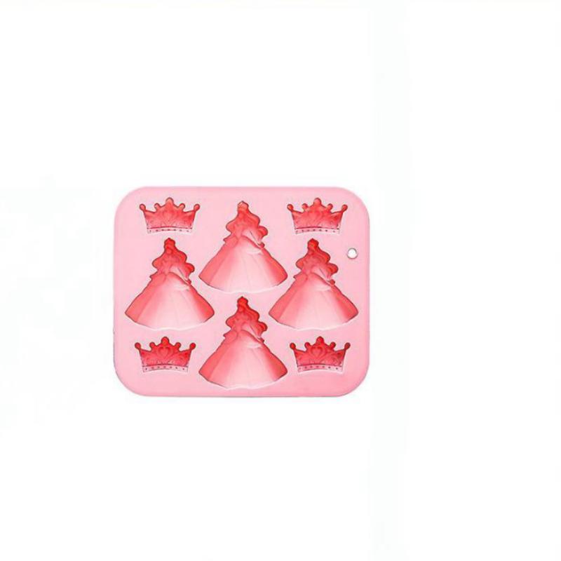 8-Hole 3D Princess Dress Crown Silicone Mold Diy Epoxy Resin Mold Ice Cube Mould Cake Decoration