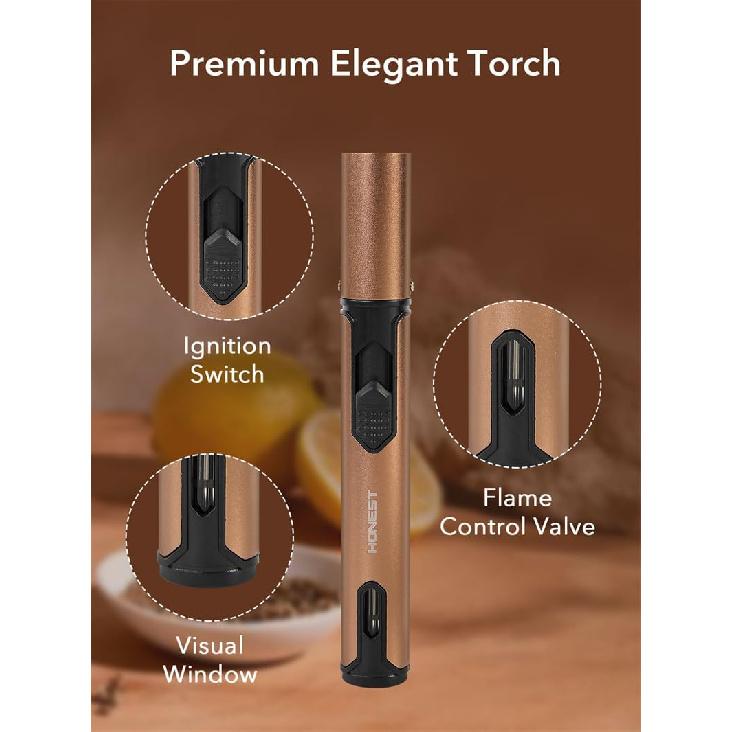 23Pcs Whiskey Smoker Kit with Torch-12 Wood Chips, Ice Ball Mold, Cocktail Smoker Infuser Kit, Old Fashioned Drink Smoker Kit, Birthday Bourbon