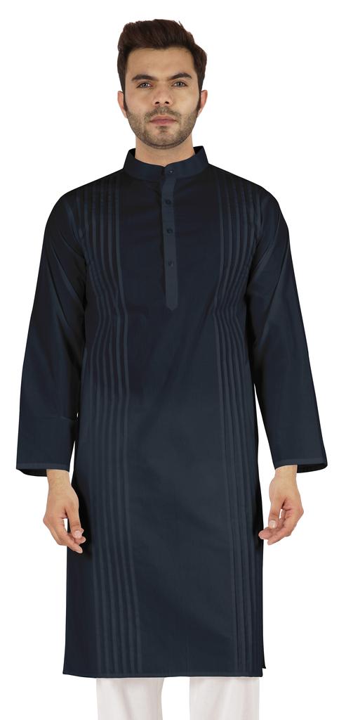 Atasi Cotton Kurta Solid Ethnic- Festive Long Shirt W  Pintuck Traditional Indian Wear For
