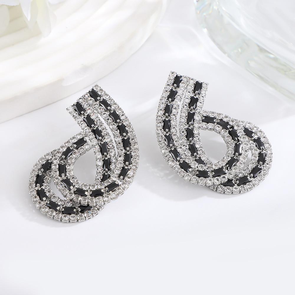 Eleganti Orecchini Pendenti Geometrici Con Zirconia Cubica Per Matrimonio E Abbigliamento Serale