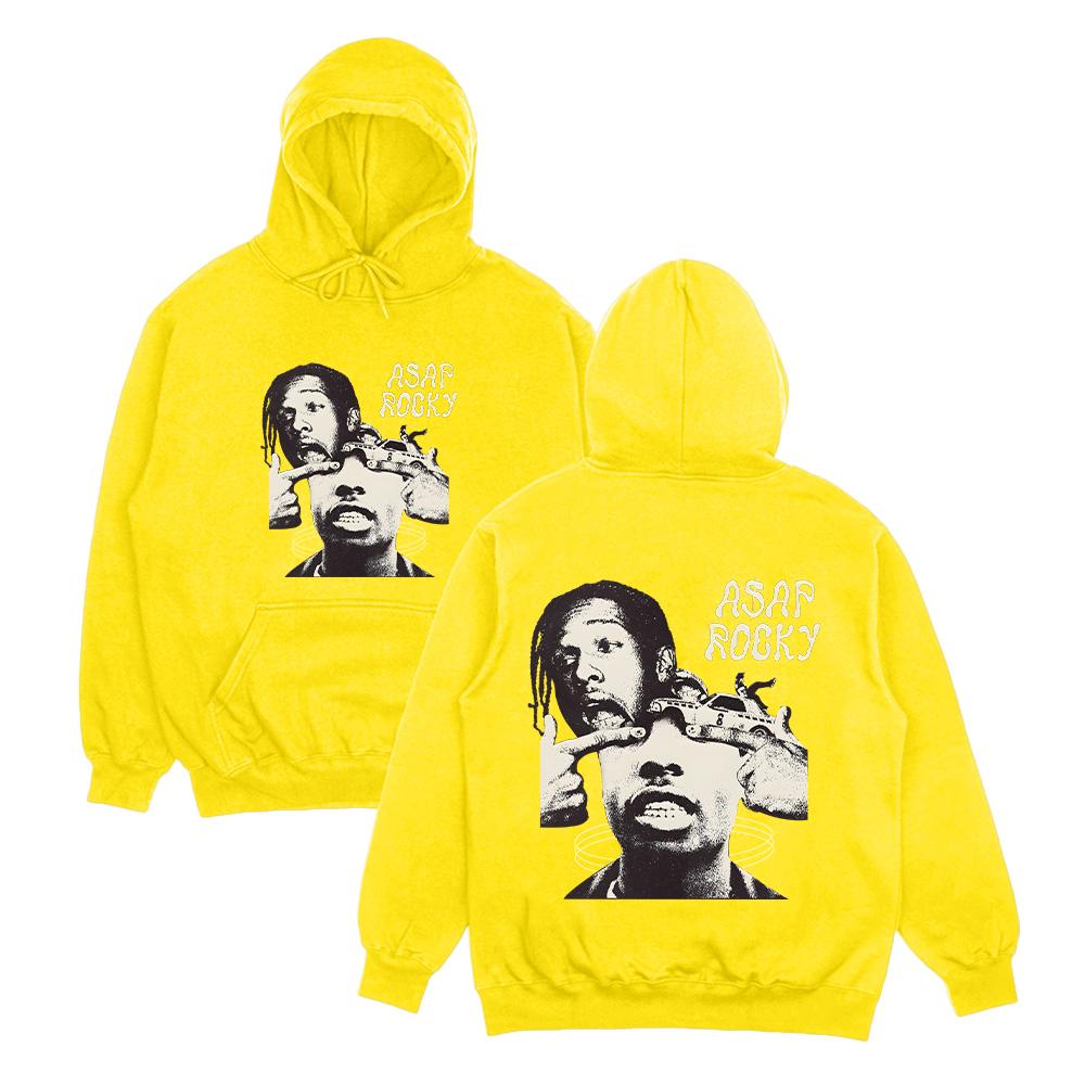 Худи A$AP Rocky Рэп Музыка Свитшоты ASAP Rocky Наконец-то Альбом Asap Уличная одежда Y2K Apper Ретро Унисекс Одежда S жёлтый
