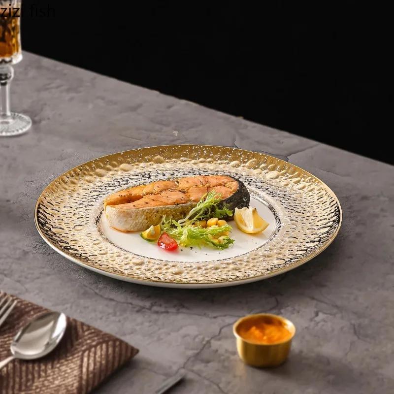 Western Style Steak Plate Ceramics Dining Plates Dessert Plate Sushi Plates Sting Disc Dim Sum Dish Fruit Bowl Salad Bowl Tray