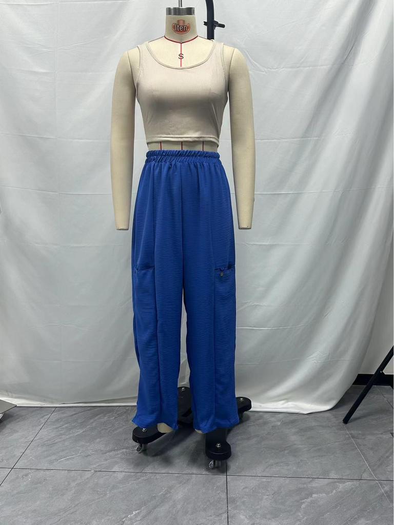 2025 European Autumn/Winter Women's Cotton Linen Wide-Leg Pants with Pockets - Loose & Slimming Design