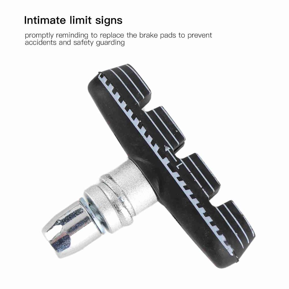 1 Pair 55mm Folding Bike Brake Pads With Nuts Rubber V-Brake Rubber Blocks Black Easy Installation Bike Brake Blocks