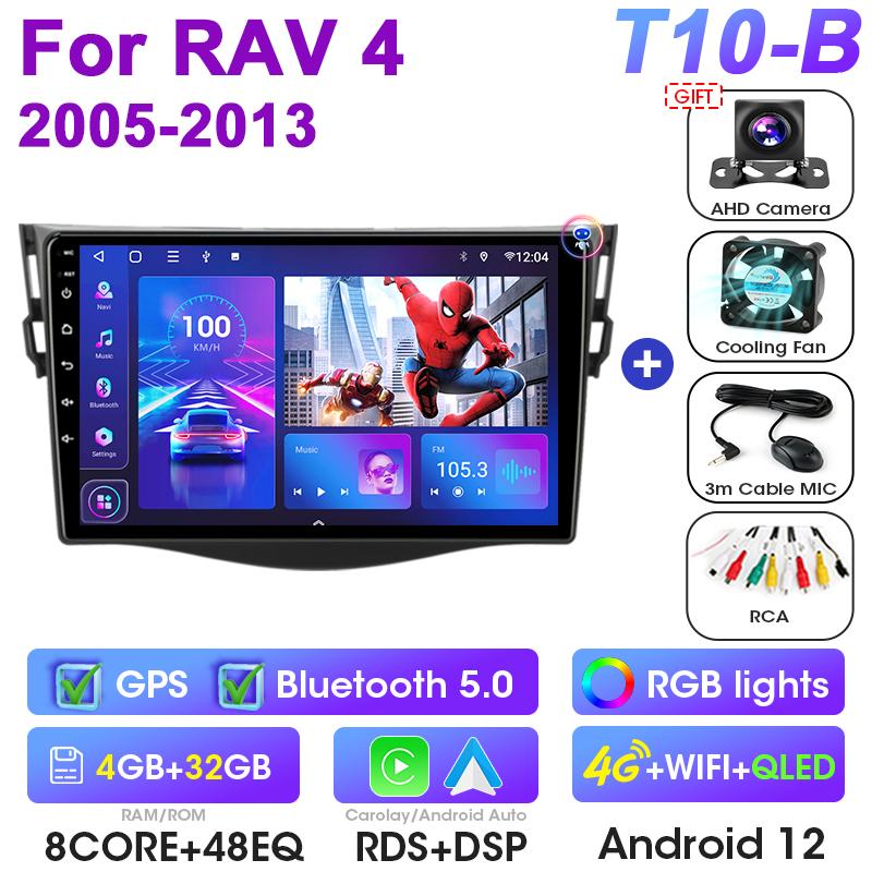 2 Din Android 12 Car Radio For Toyota RAV4 Rav 4 2005-2013 Multimedia Video Player GPS 4G Carplay Auto Stereo RDS IPS Head Unit