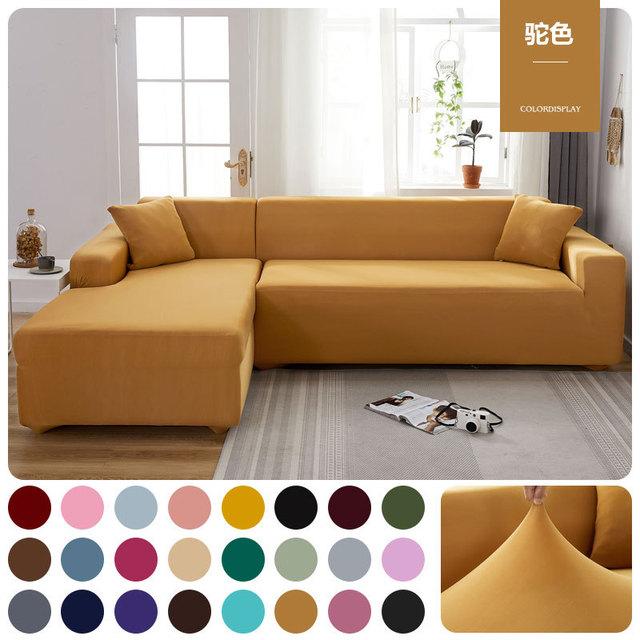 

Эластичный чехол для дивана, чехлы для дивана, однотонные эластичные чехлы для дивана, чехол для дивана, секционный L-образный диван для гостиной, дома 1/2/3/4 сиденья 1 seat Sofa