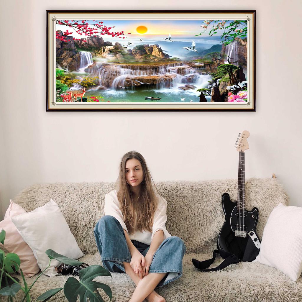 Diamond Painting Spring Scenery 5D DIY Diamond Mosaic Landscape Full Round Diamond Embroidery Tree Crafts Kit Decorative