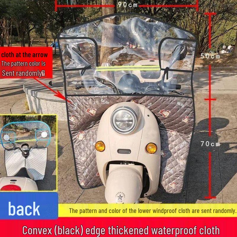 

Универсальный ветрозащитный зимний дождевик для электровелосипеда с карманом для мобильного телефона для всех сезонов - Модель для защиты от холода, для родителей и детей, для доставки