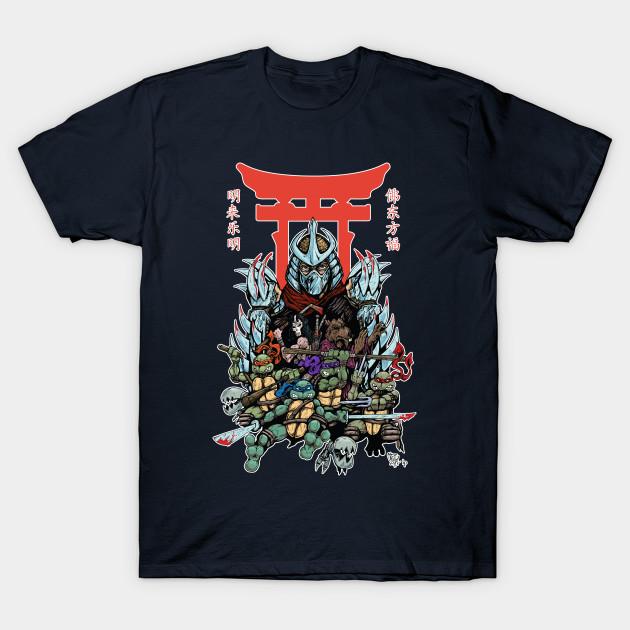 Men Black Print T-shirt Ninja Turtles No-Cut Transfer Paper Print Cotton Tshirt XL тёмно-синий