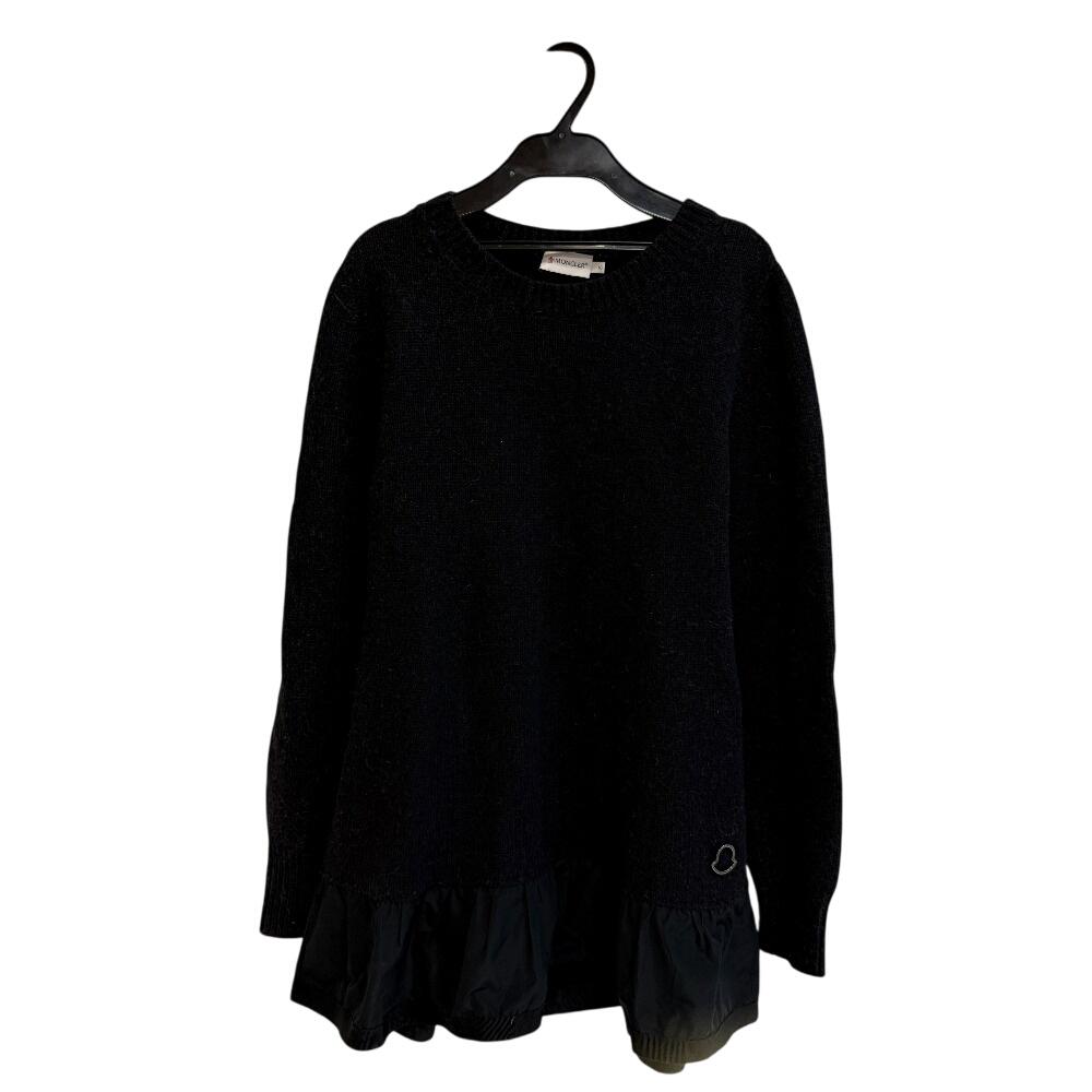 Moncler Frill Knit Alpaca MAGLIONE TRCICOT GIROCOLLO One Piece Black Alpaca Women Used