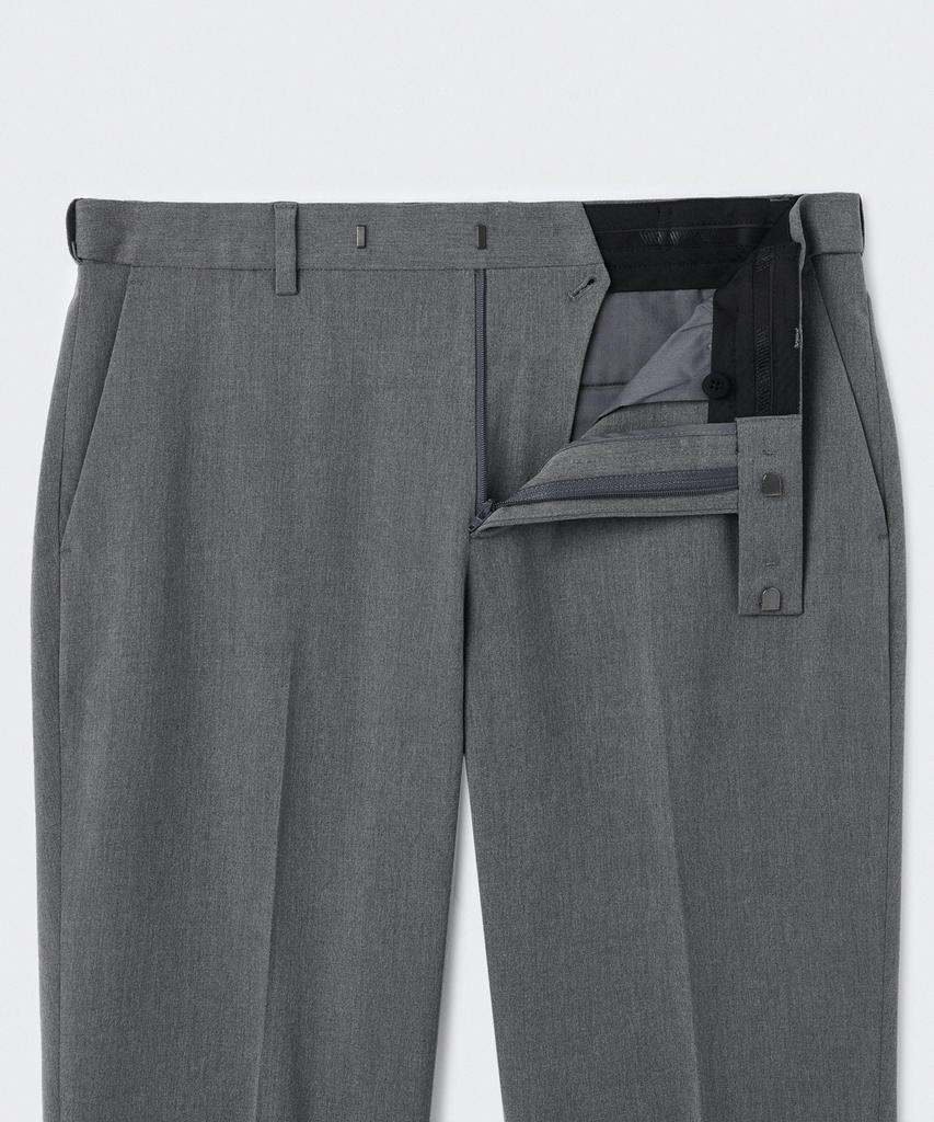 MUSINSA STANDARD Tapered Hidden Banding Crop Slacks [Melange Gray]