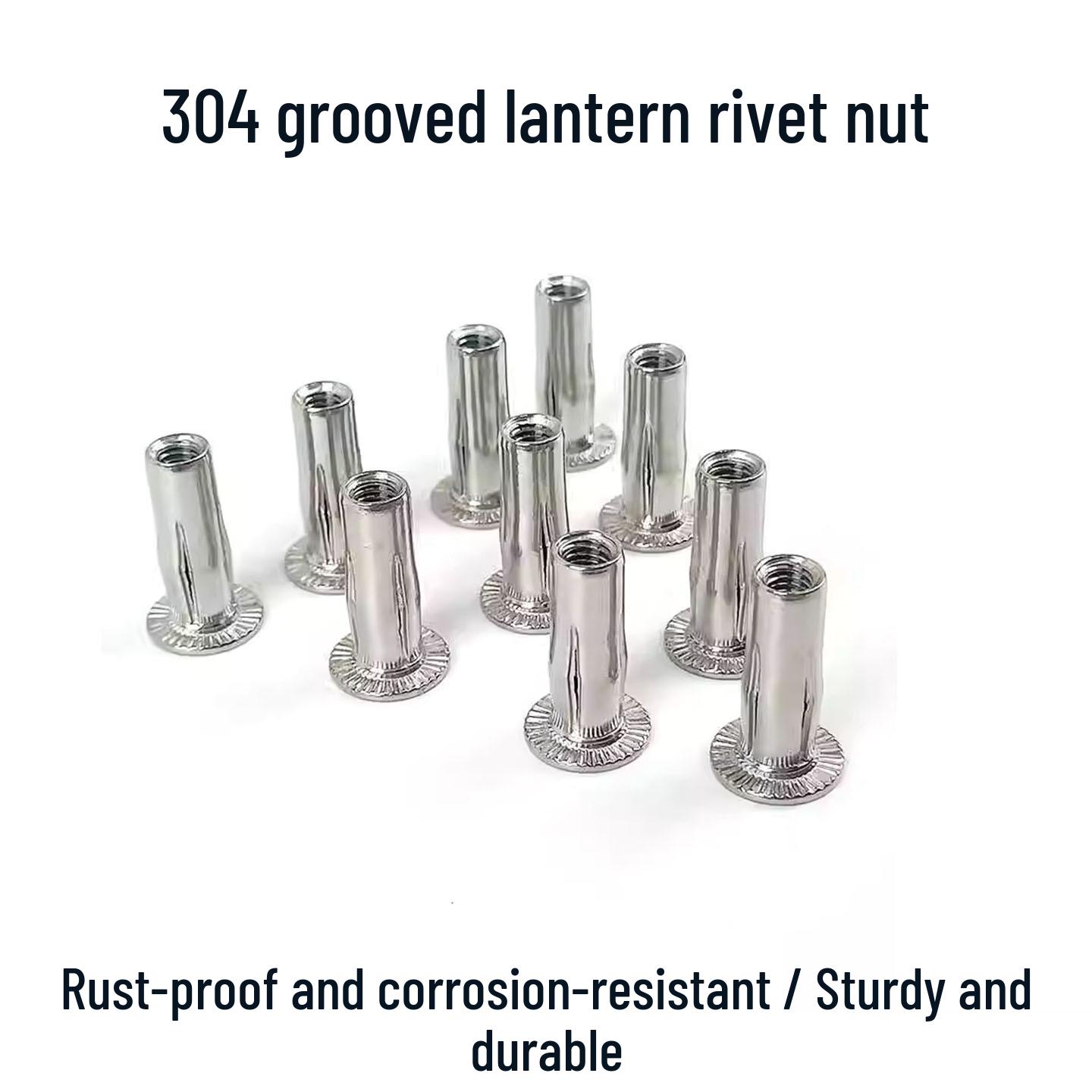 

Galvanized 304 Stainless Steel Grooved Expansion Rivet Nut Pull Cap (M5, M6, M8, M10) M5x22-1 piece