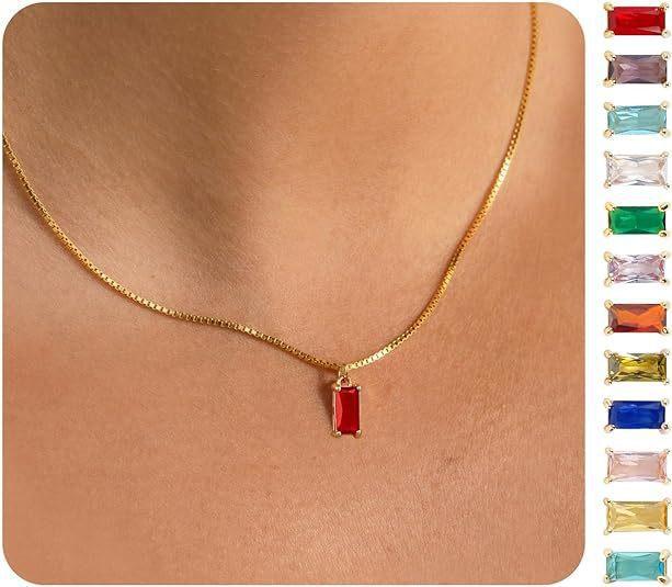 Popular imitation gold December birthstone birthstone pendant, women s exquisite synthetic zircon necklace jewelry wholesale