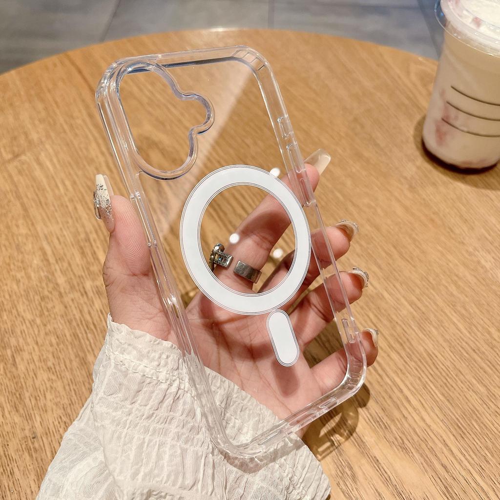 Clear Magnetic Acrylic Case for iPhone 17 Pro Max - Simple Anti-drop Protection