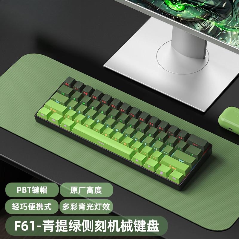 Portable wired backlit mechanical keyboard 61 keys compact gaming office peripheral tea or red switch option smooth typing