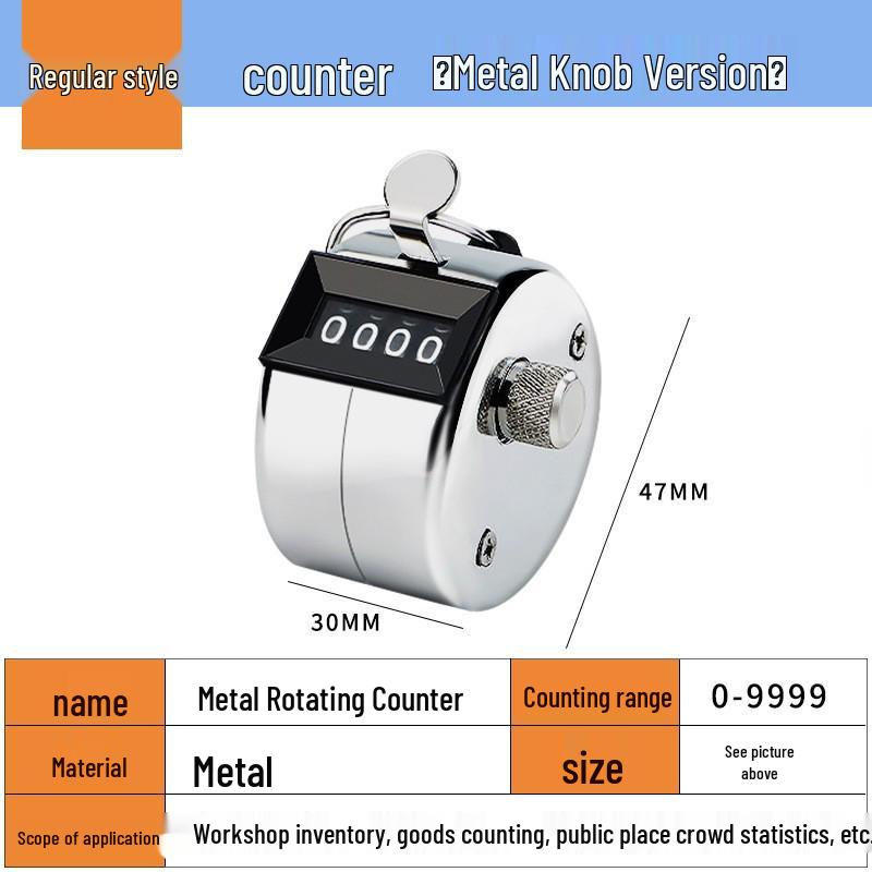 Four-Digit Handheld Metal and Plastic Tally Counter for People Flow Measurement