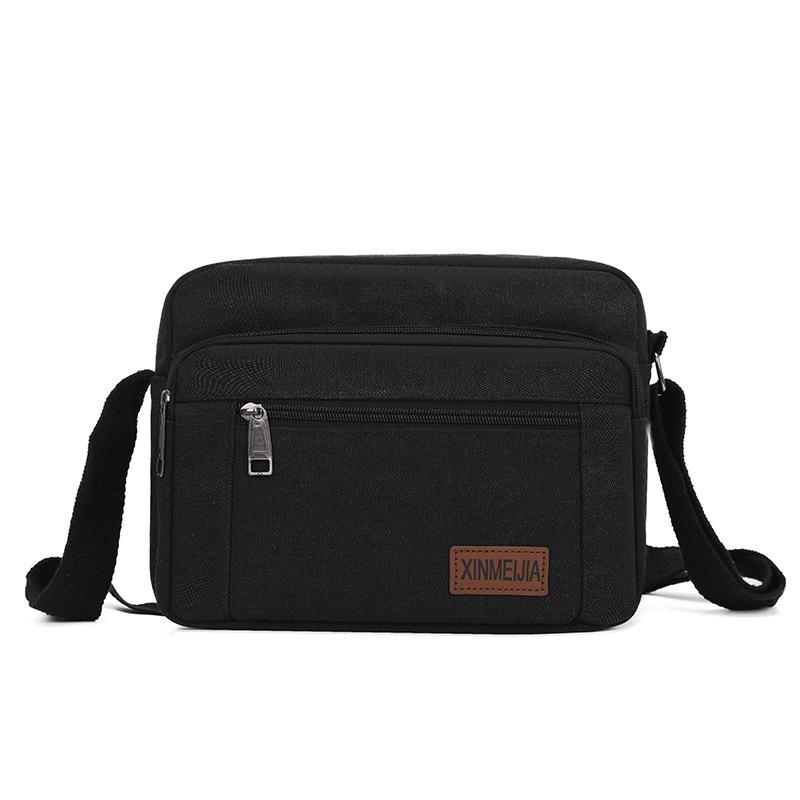 

Men s Bag Lightweight Multi-layer Crossbody Bag Large Capacity Canvas Bag Business Shoulder Bag чёрный